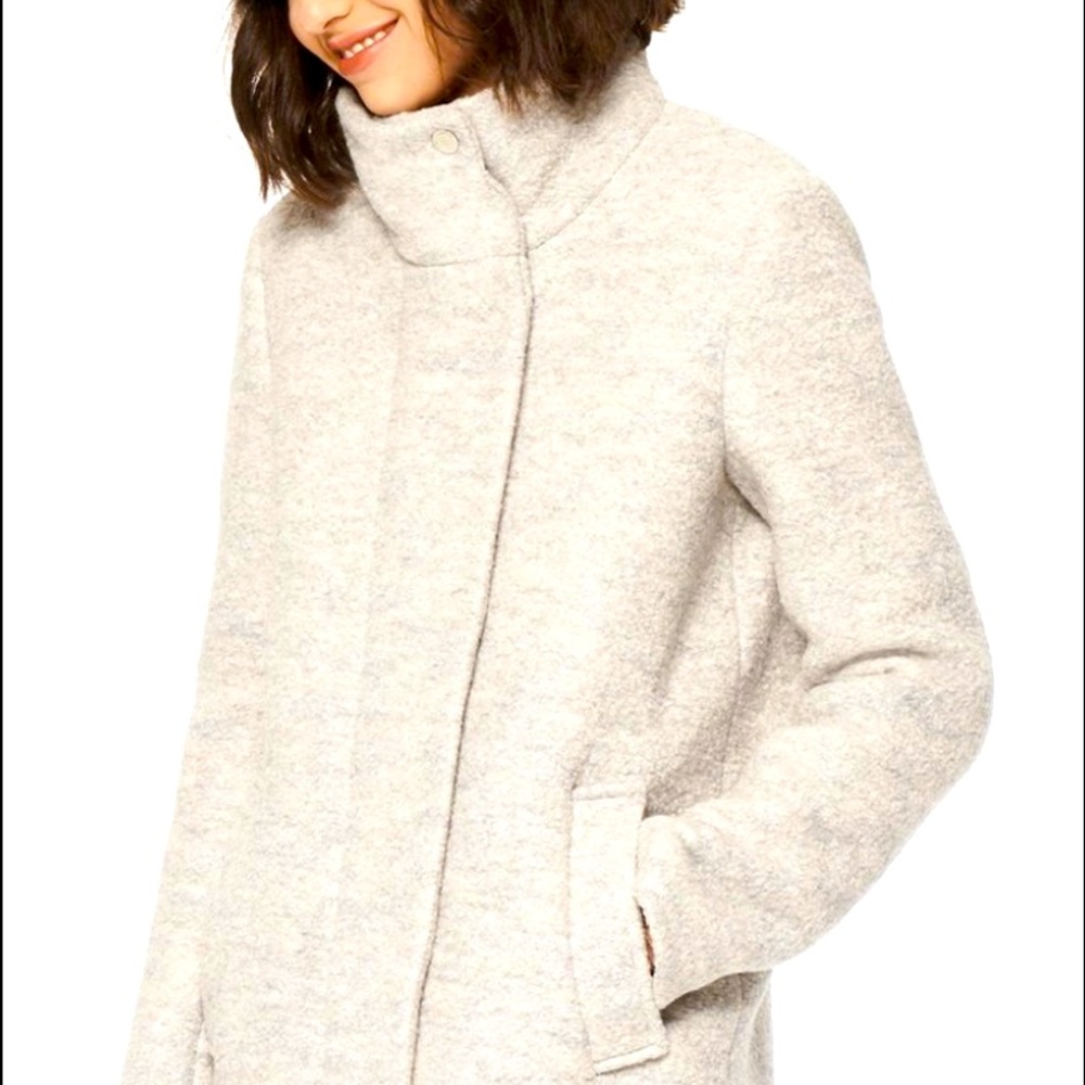 White/Gray Blend Wool Mid Length Coat. Never Worn. New without tags.